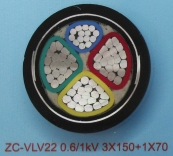 无锡ZC-VLV22 0.6/1kV 3X150+1X70